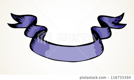Waving banner for the inscription. Vector drawing Waving banner for the inscription. Vector drawing 116733384