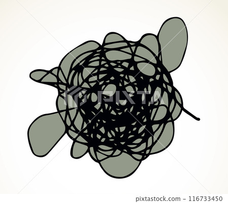 Unravel the tangled tangle. Vector drawing 116733450