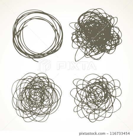 Unravel the tangled tangle. Vector drawing 116733454