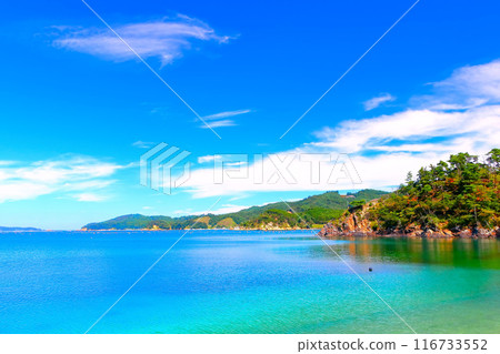 Beautiful sea and sky of Nonohama, Oshika Peninsula 116733552