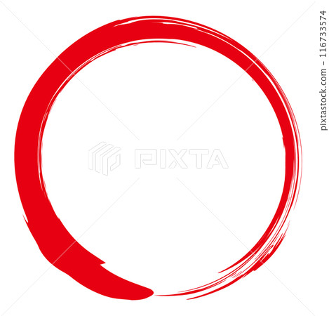 Brush circle red circle single brush one-stroke frame handwritten 116733574
