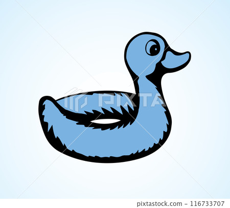 Inflatable swimming ring. Vector drawing Inflatable swimming ring. Vector drawing 116733707