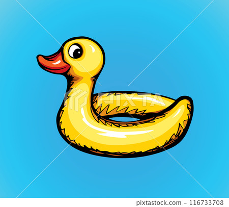 Inflatable swimming ring. Vector drawing Inflatable swimming ring. Vector drawing 116733708