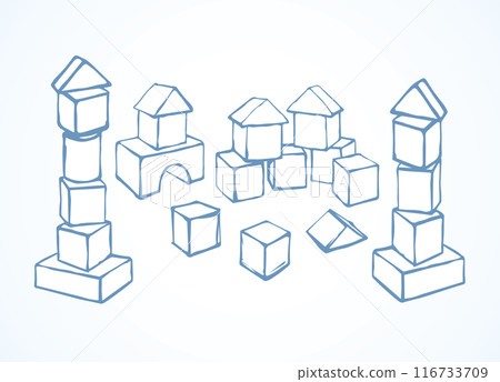 Children's cubes. Vector drawing Children's cubes. Vector drawing 116733709