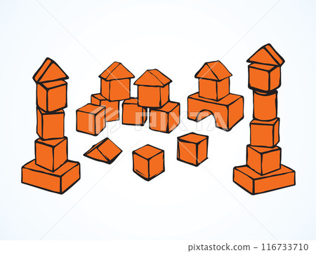 Children's cubes. Vector drawing icon Children's cubes. Vector drawing icon 116733710