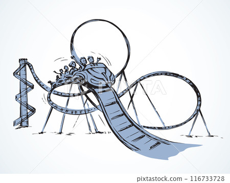 Roller coaster. Vector drawing icon 116733728