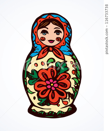Vector drawing. Nested doll Vector drawing. Nested doll 116733738