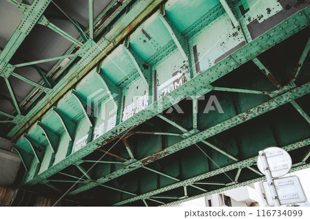 鐵路橋的大樑下 JR總武線淺草橋站 2024.07 b-3 電影風格 116734099