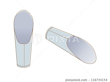 Gardening supplies - cylindrical shovel (front view, angled) 116734154
