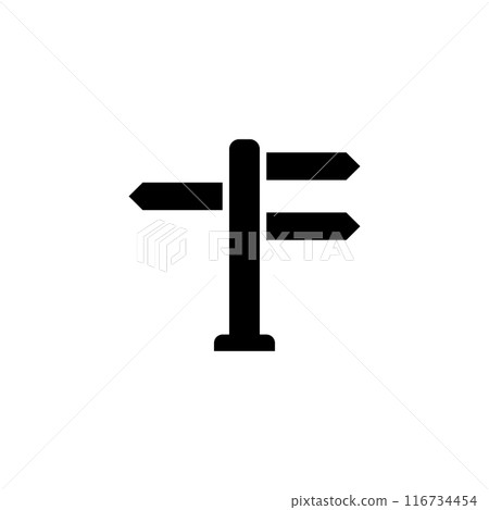 Black directional signpost vector icon 116734454