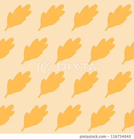 Autumn leaves simple seamless pattern. Vector hand drawn flat illustration. Autumn leaves simple seamless pattern. Vector hand drawn flat illustration. 116734848