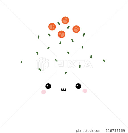 Cute Onigiri Cartoon illustration Kawaii Onigiri Topping With Nori And Ikura Cartoon Logo Onigiri Japanese Food Cartoon Rice Ball Cartoon Bento Cartoon 116735169