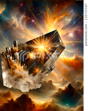 結合了金紅石石英和超新星爆炸的藝術作品。 116735587