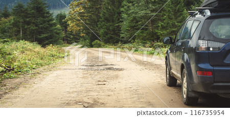 car for traveling with a mountain road car for traveling with a mountain road 116735954