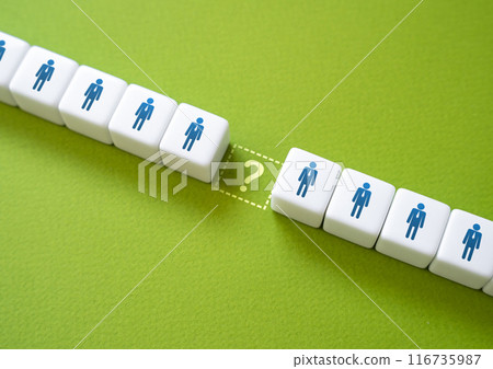 Vacant position among employees. Filling a vacancy in the team. Recruiting a new member. 116735987