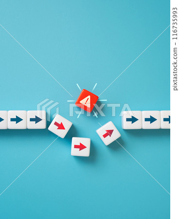 The attention sign destroys the formation of arrows. The concept of a critical problem that does not negate the further path. 116735993