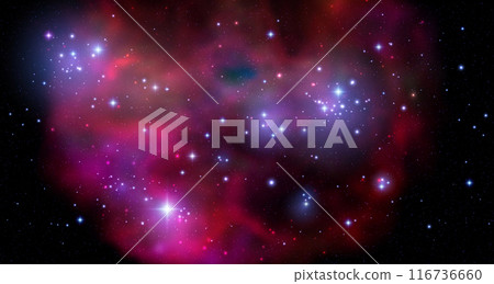 Space vector background with realistic nebula and shining stars. Magic colorful galaxy with stardust 116736660