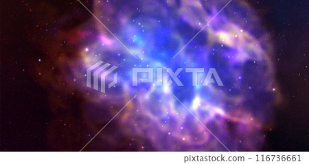Space vector background with realistic nebula and shining stars. Magic colorful galaxy with stardust 116736661