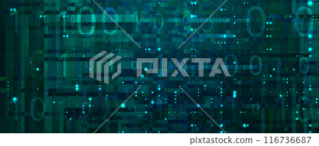 Abstract futuristic cyberspace with binary code. Matrix background 116736687