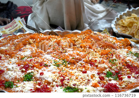 Selling Halwa with Paratha at Zakaria Street for Iftar During Eid al-Fitr 116736719