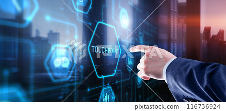Touchpoint. Business Technology Strategy advertising and marketing concept 116736924
