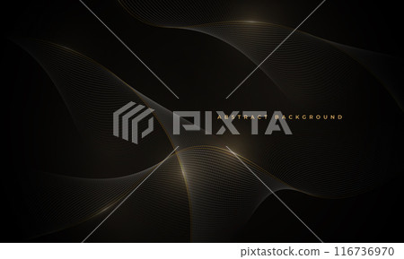 Abstract luxury black and gold background with elegant wavy lines Abstract luxury black and gold background with elegant wavy lines 116736970