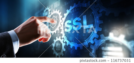 SSL Secure Sockets Layer concept. Secured communications concept SSL Secure Sockets Layer concept. Secured communications concept 116737031