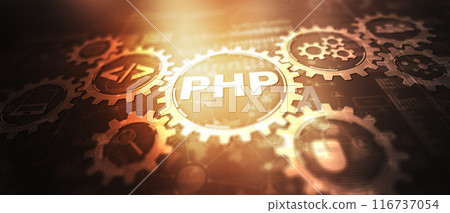 PHP. Web development concept. A general purpose interpreted scripting language PHP. Web development concept. A general purpose interpreted scripting language 116737054