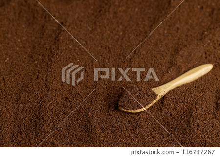 natural ground and roasted coffee for making a drink natural ground and roasted coffee for making a drink 116737267