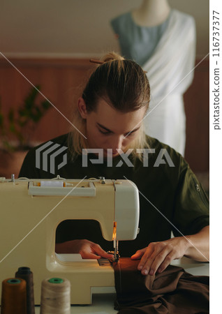Designer Sewing Fashion Collection On Sewing Machine Designer Sewing Fashion Collection On Sewing Machine 116737377