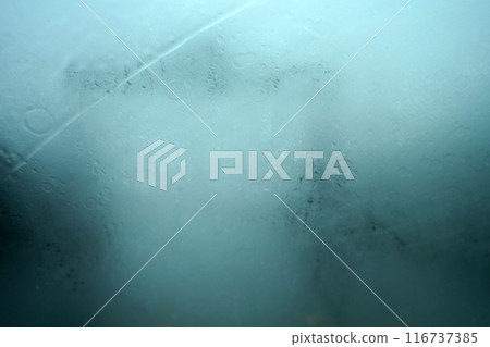 Foggy and Wet Car Glass Background in Foggy Weather at east Sikkim 116737385