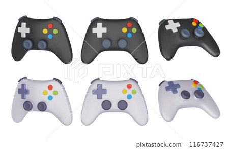 2color joystick controller gamepad 3D graphic 116737427