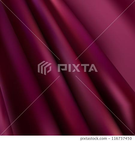 Texture of a smooth luxurious, elegant fabric in burgundy, purple, red. Purple satin or silk fabric with folds and waves. eps 10 Texture of a smooth luxurious, elegant fabric in burgundy, purple, red. Purple satin or silk fabric with folds and waves. eps 10 116737450