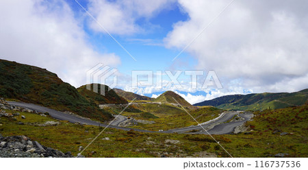 Landscape of Road in Mountain Range of East Sikkim Landscape of Road in Mountain Range of East Sikkim 116737536