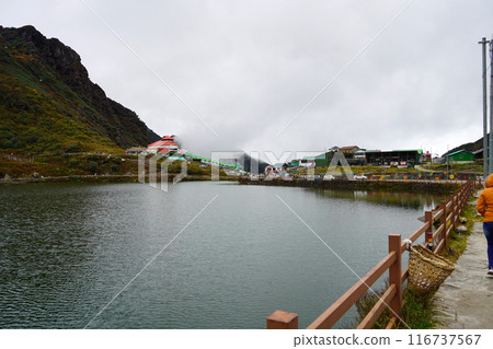 Landscape of Tsomgo lake or Changu lake at East Sikkim 116737567