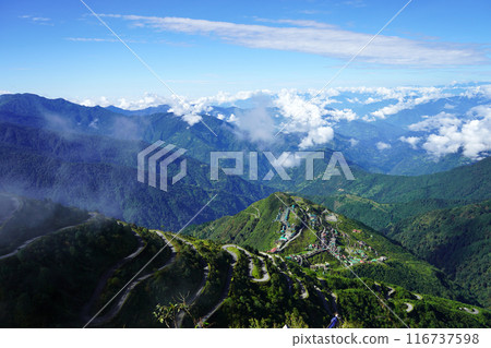 Landscape of Zig Zag Road of Silk Route Sikkim 116737598