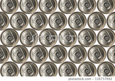 Tops of soda cans. Aluminum cans of soda background. Tops of soda cans. Aluminum cans of soda background. 116737692