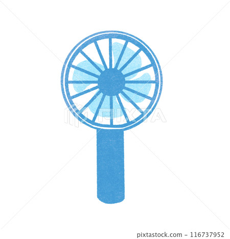 Illustration of a stamp-style handy fan Illustration of a stamp-style handy fan 116737952