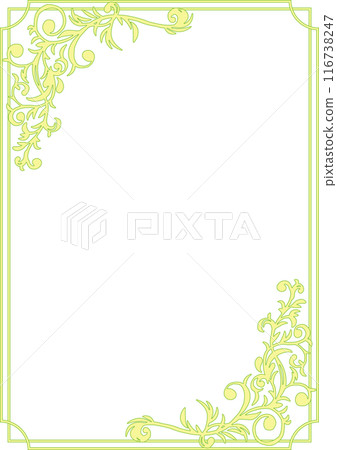 A gorgeous frame with a plant motif. Western-style picture frame. (A4 portrait) A gorgeous frame with a plant motif. Western-style picture frame. (A4 portrait) 116738247