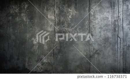 Grungy, textured wall with cracks and stains, ideal for backgrounds and industrial themes. 116738371