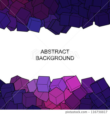 Abstract polygonal background. Vector geometric template for the presentation of promotional materials. Website background layout design. Purple cubes. eps 10 116738817