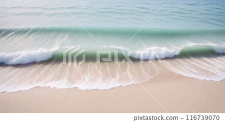 蒼白大海背景下海浪的平靜圖像 116739070