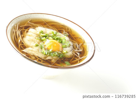 Tsukimi Tororo Soba photographed on a white background 116739285