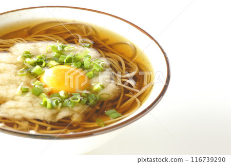 Tsukimi Tororo Soba photographed on a white background 116739290