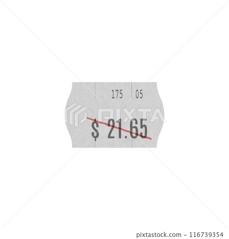 Vector illustration of an old adhesive label with digital elements on an isolated background. 116739354