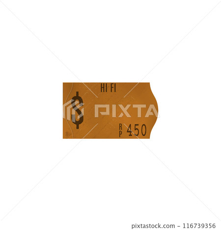 Vector design of brown vintage label on isolated background. 116739356