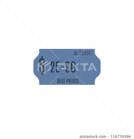 Adhesive blue paper price tag vector icon, blank of best price label, sticker of special offers and discounts, coupon Adhesive blue paper price tag vector icon, blank of best price label, sticker of special offers and discounts, coupon 116739366