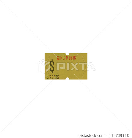 Retro vector image of an old price tag on an isolated background. 116739368