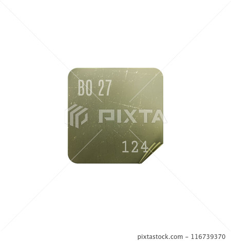 Old self-adhesive label. Realistic vector illustration. Old self-adhesive label. Realistic vector illustration. 116739370