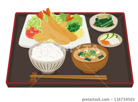 Meal: Fried shrimp set meal (with tray) 116739503